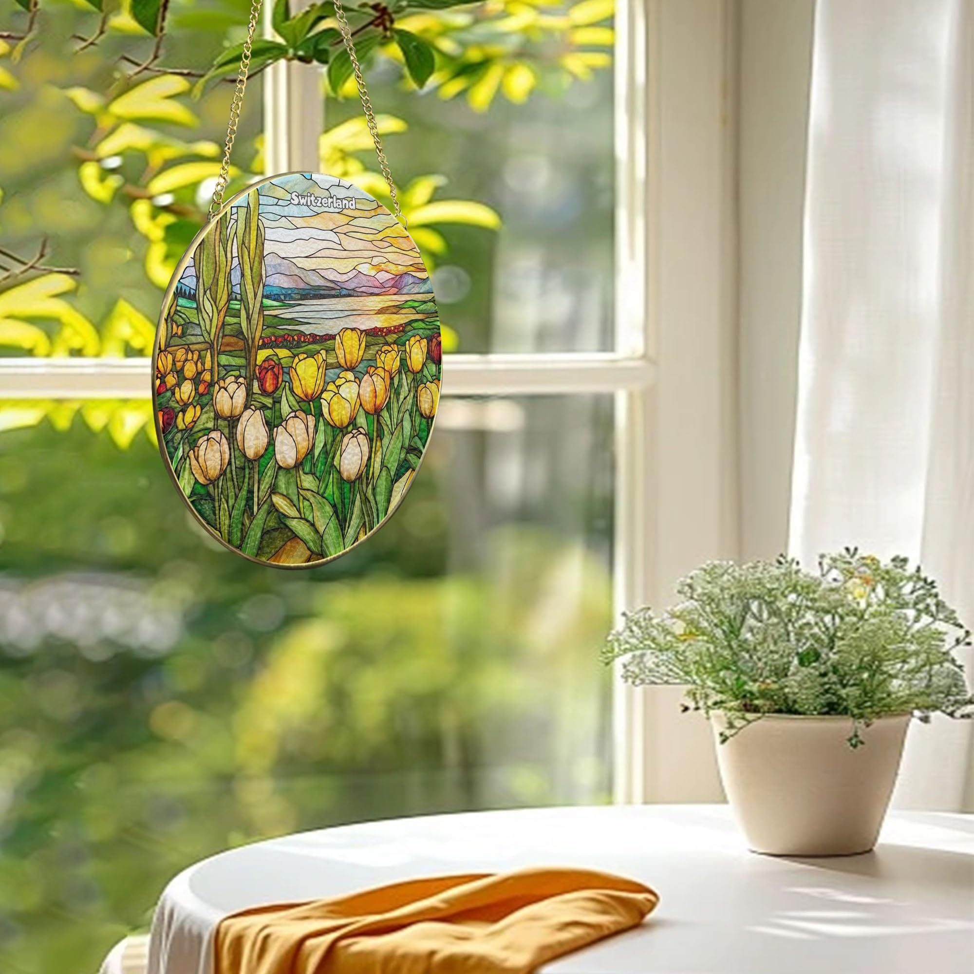 Amazon.com: Tulip Festival-Switzerland - Stained Glass Suncatcher